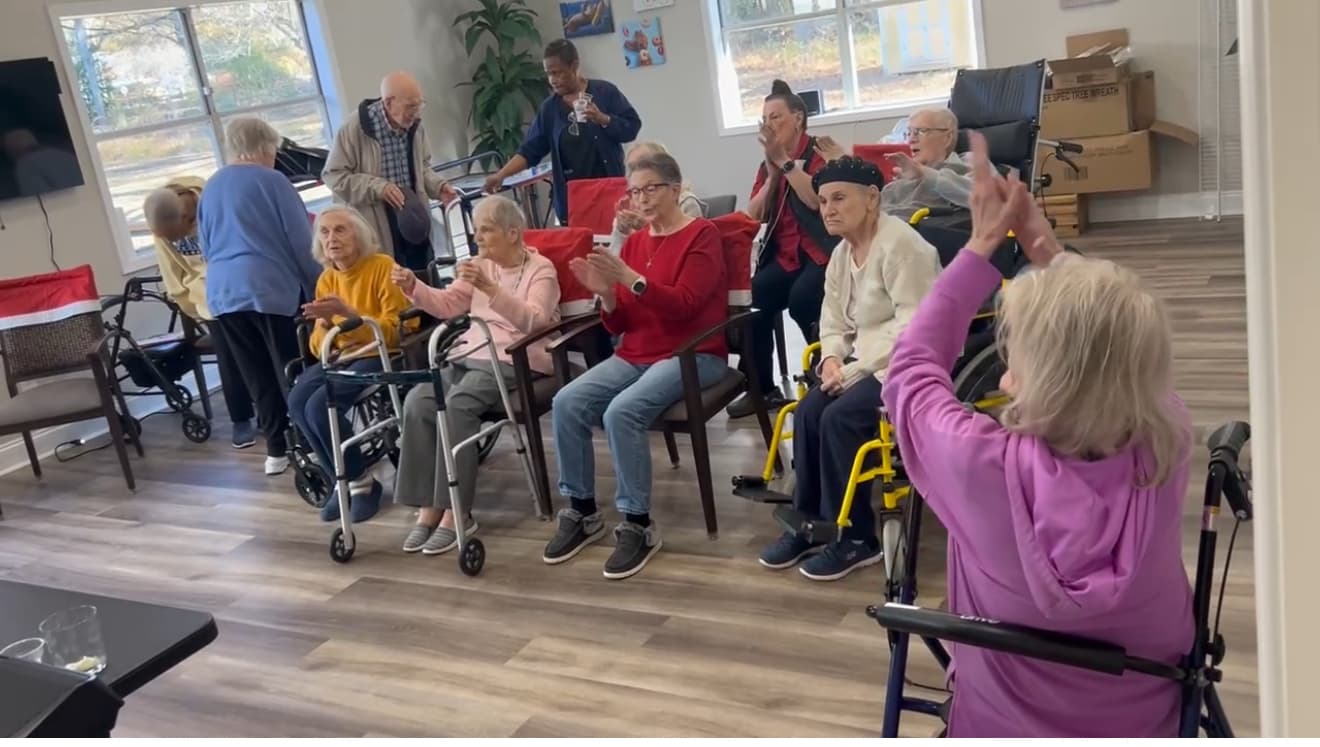 Residents together during an afternoon activity at Joy Senior Living